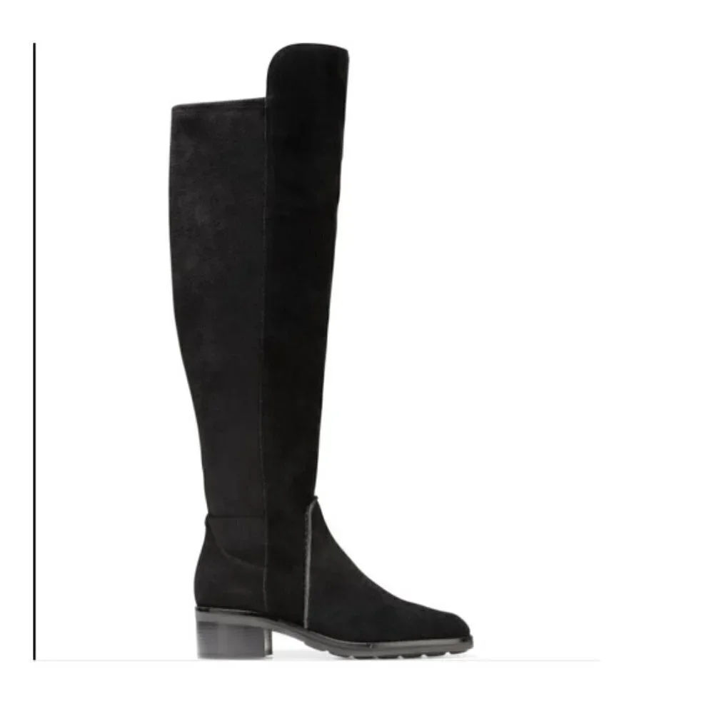 Cole Haan Calgary Water Resistant OTK Boot over the knee black 5 NEW